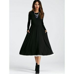 Contras Crochet Hem Swing Dress